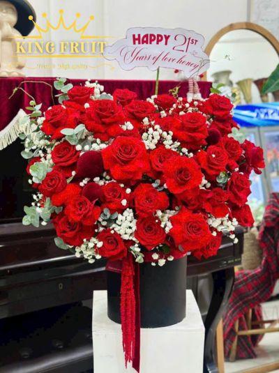 Hộp hoa hồng đỏ - Rực rỡ huy hoàng