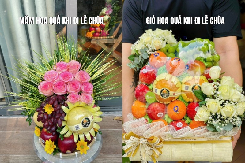 chọn giỏ hoa quả đi lễ chùa