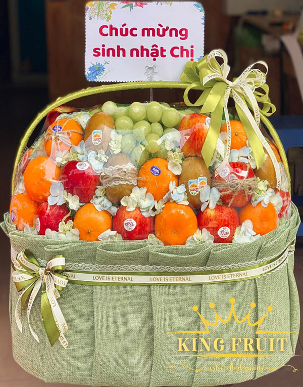 giỏ trái cây - sinh nhật may mắn