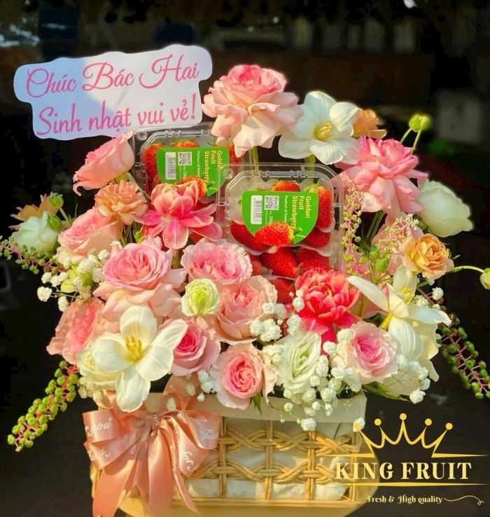 Giỏ trái cây cao cấp - May mắn bình an