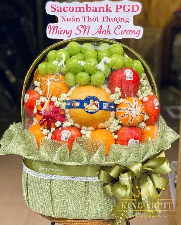 Giỏ trái cây sinh nhật - Lộc xanh