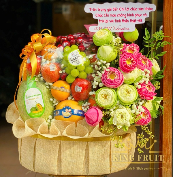 Giỏ trái cây sinh nhật - Nét đẹp Á Đông