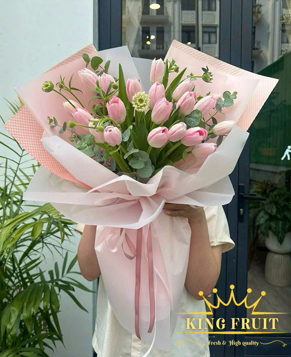 Bó hoa tulip hồng - Tinh khôi 